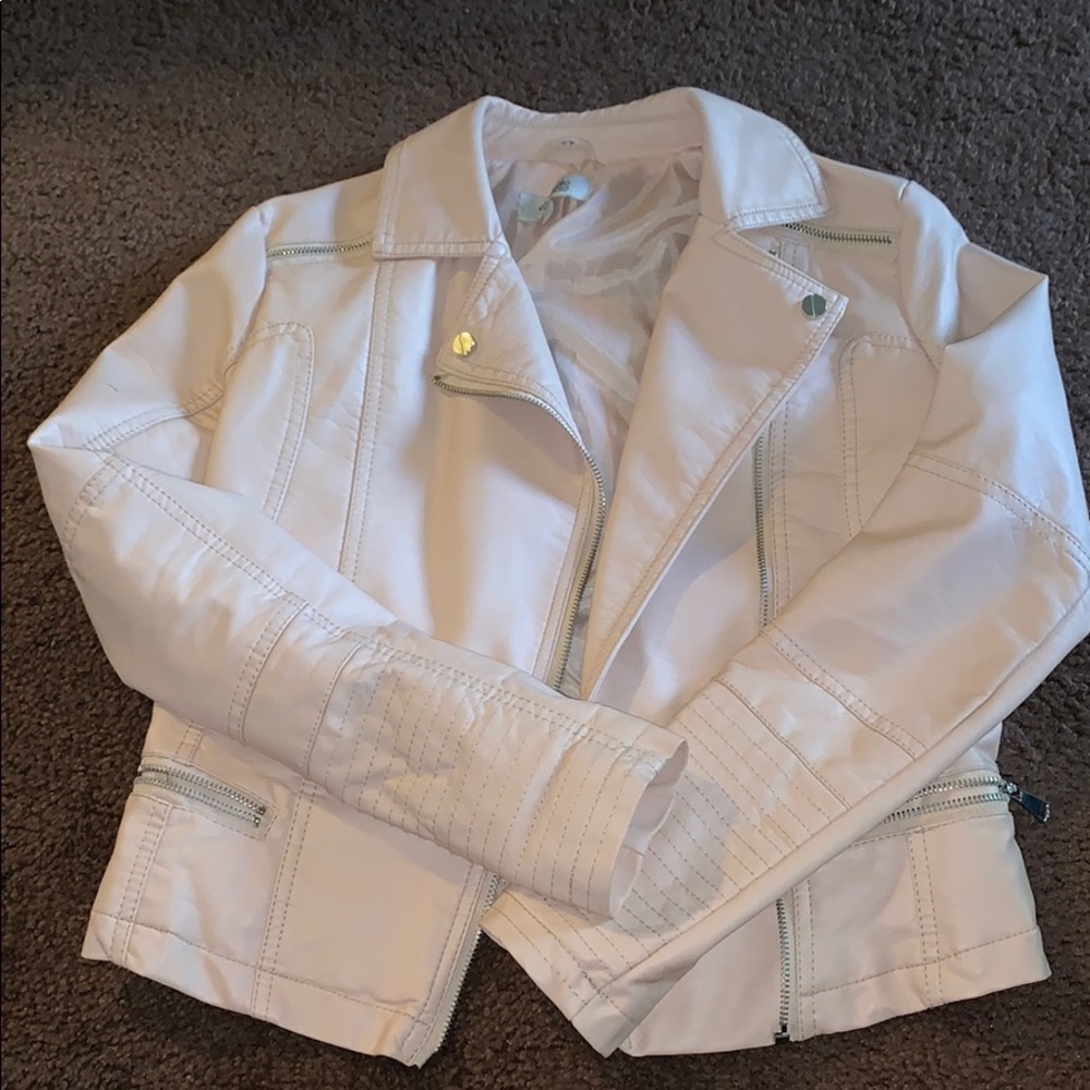 Pink leather jacket!